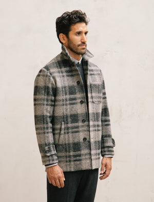 Grey Check Wool & Alpaca Overcoat - 40 Colori