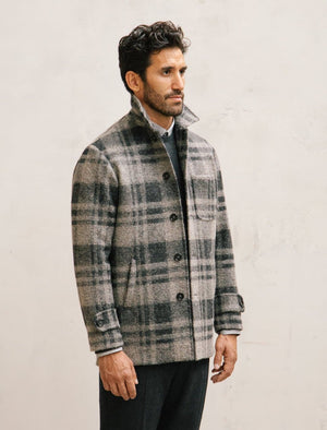 Grey Check Wool & Alpaca Overcoat | 40 Colori