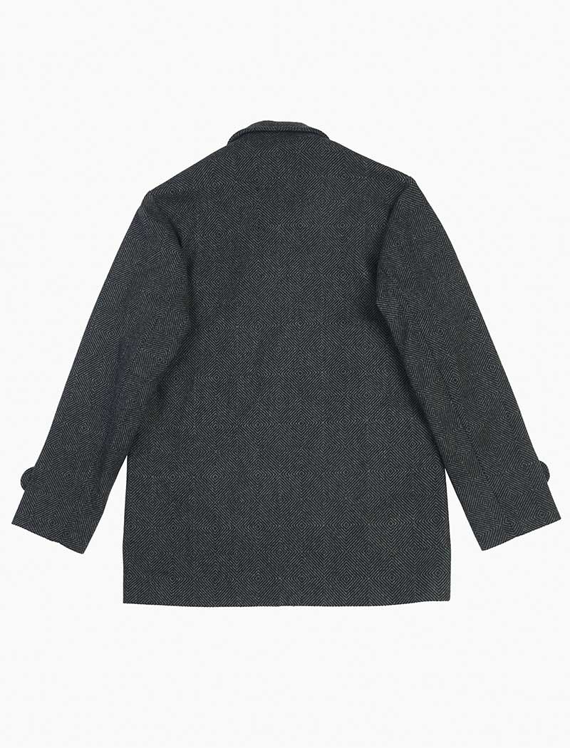 Charcoal Zigzag Wool Overcoat | 40 Colori