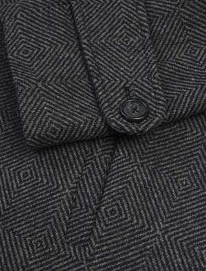 Charcoal Zigzag Wool Overcoat | 40 Colori