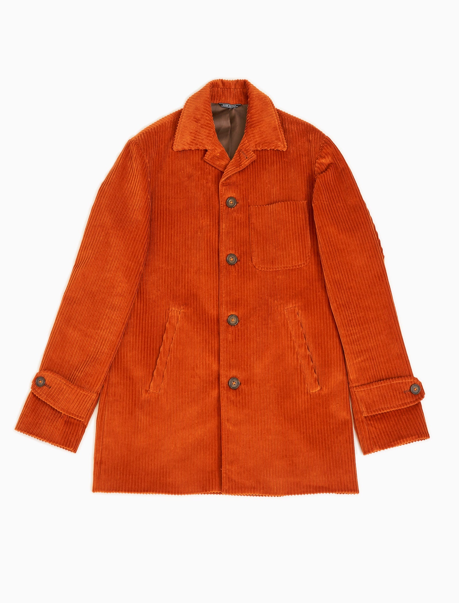 Orange 4 Wale Corduroy Overcoat