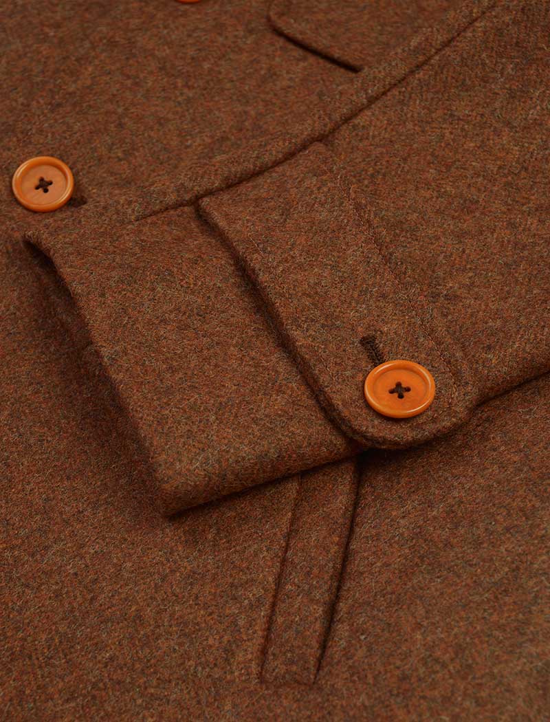 Brick Herringbone Wool Overcoat | 40 Colori