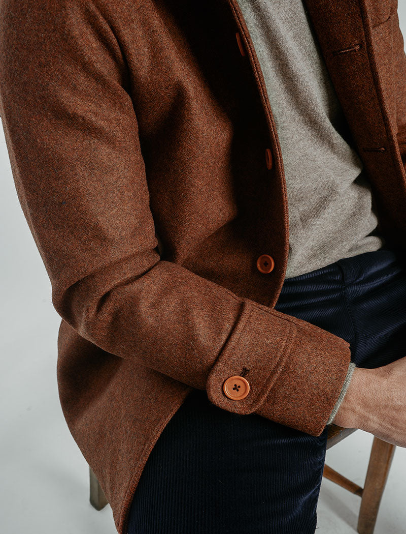 Brick Herringbone Wool Overcoat | 40 Colori