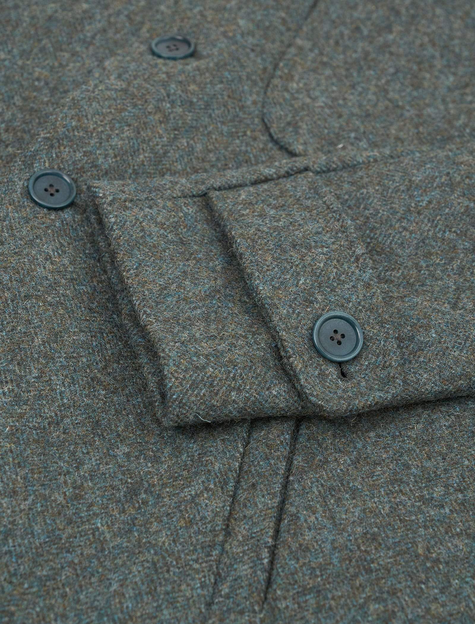 Dark Teal Herringbone Wool Overcoat | 40 Colori