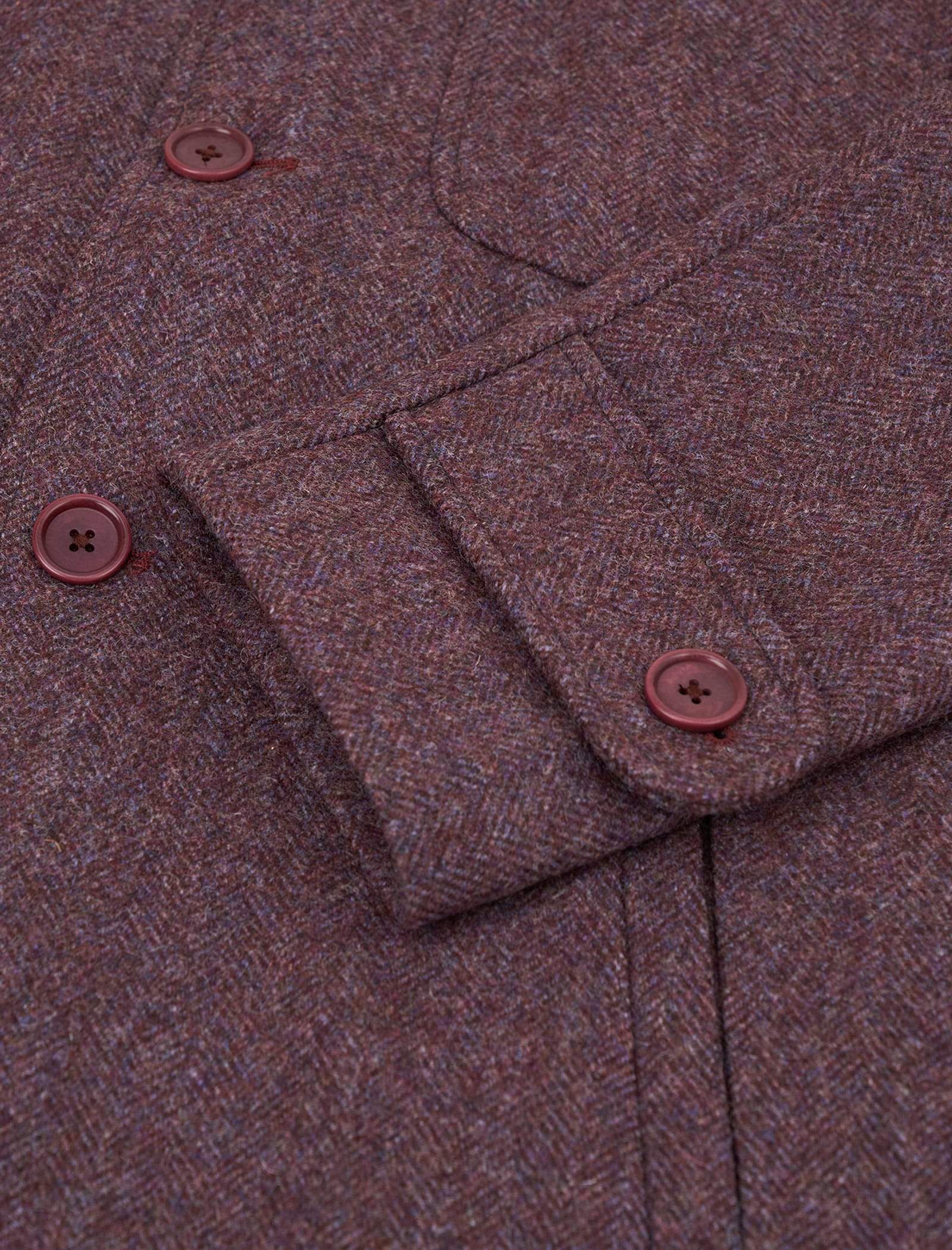 Plum Herringbone Wool Overcoat | 40 Colori