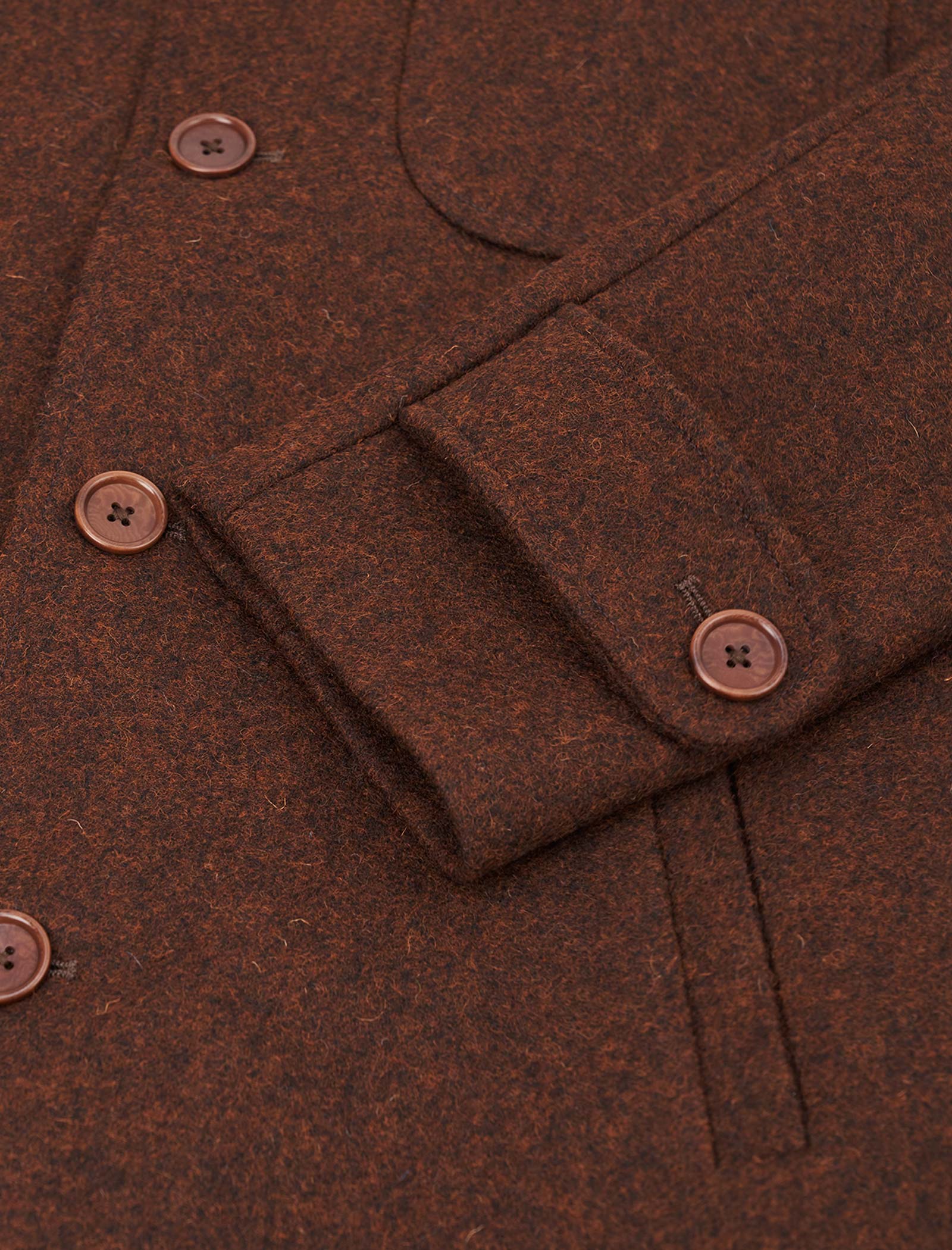 Brown Melange Wool Overcoat | 40 Colori