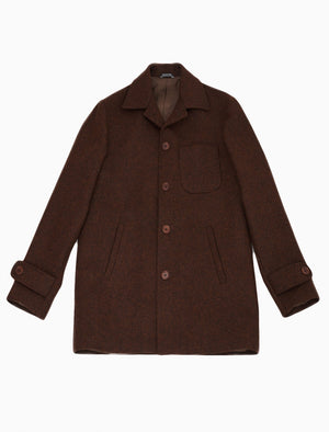 Brown Melange Wool Overcoat | 40 Colori