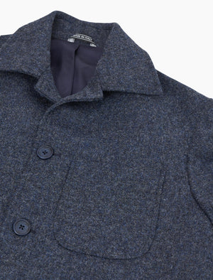 Blue Melange Wool Overcoat | 40 Colori