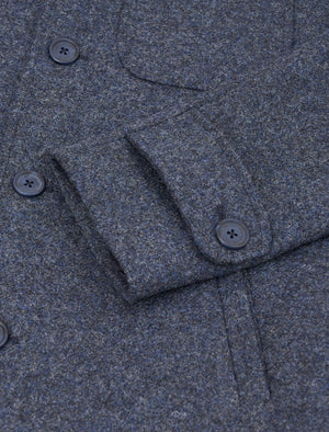 Blue Melange Wool Overcoat | 40 Colori