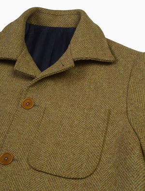Mustard Herringbone Wool Overcoat | 40 Colori
