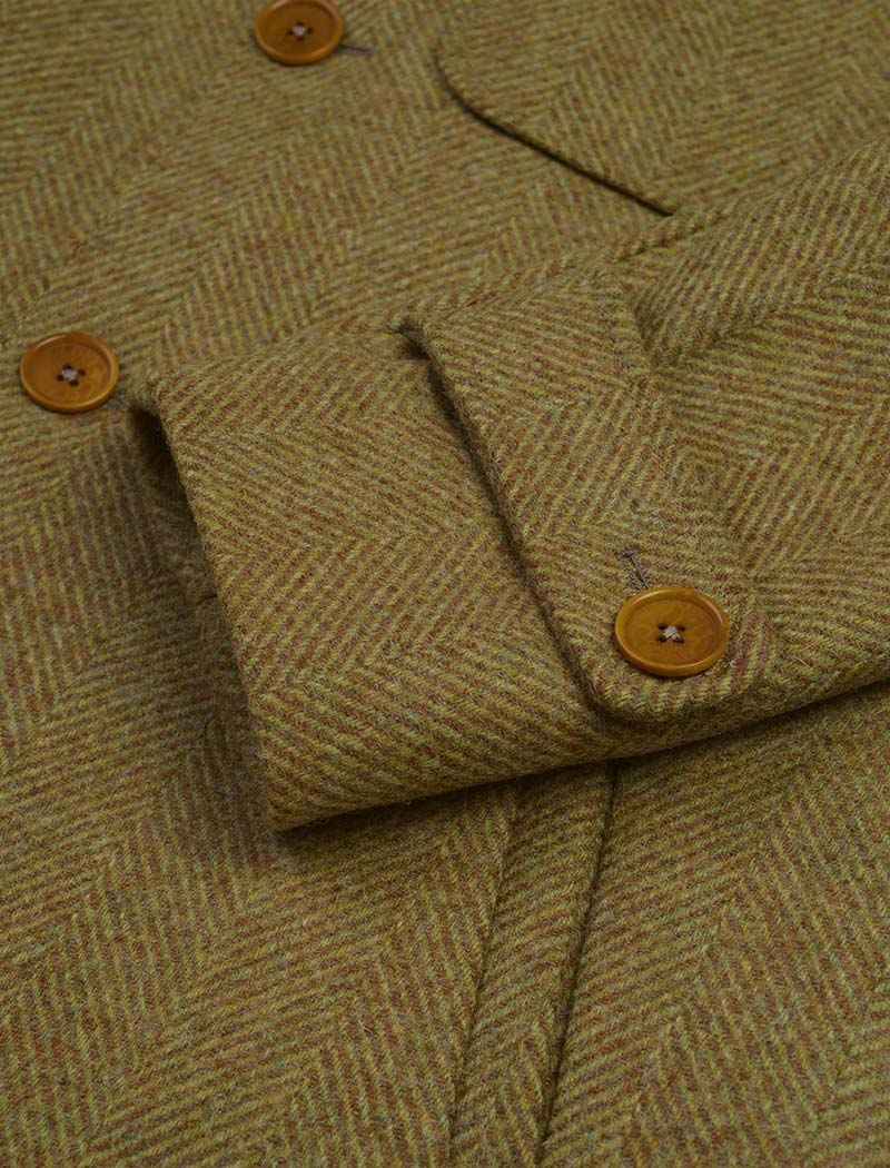 Mustard Herringbone Wool Overcoat | 40 Colori