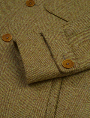 Mustard Herringbone Wool Overcoat | 40 Colori