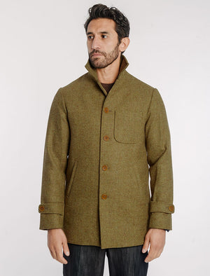 Mustard Herringbone Wool Overcoat | 40 Colori