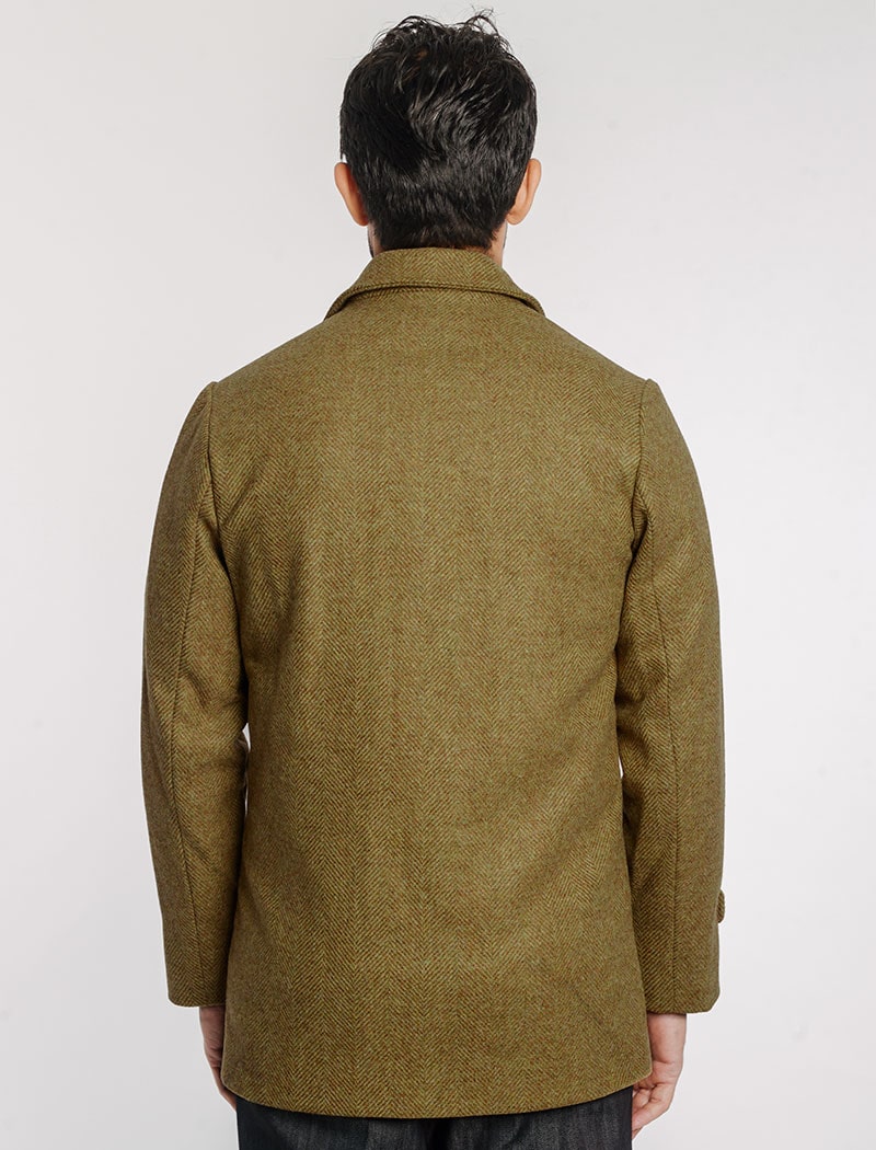 Mustard Herringbone Wool Overcoat | 40 Colori