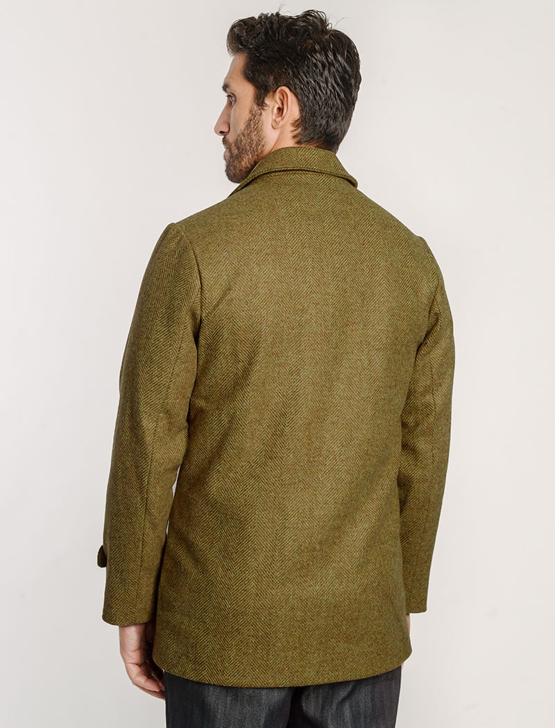 Mustard Herringbone Wool Overcoat | 40 Colori