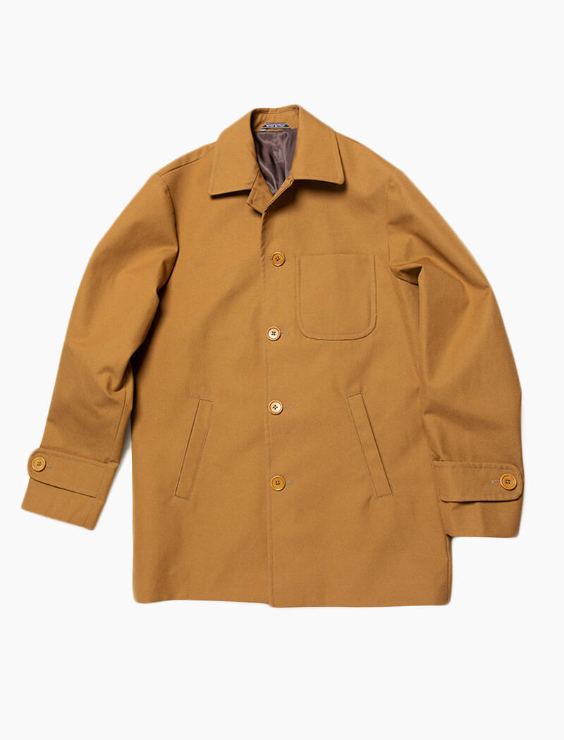 Mustard Waxed Cotton Overcoat | 40 Colori