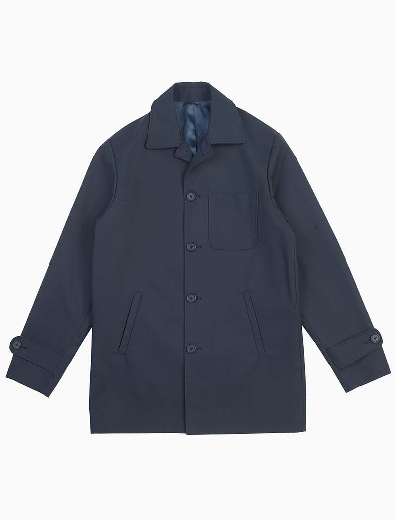 Blue Waxed Cotton Overcoat | 40 Colori