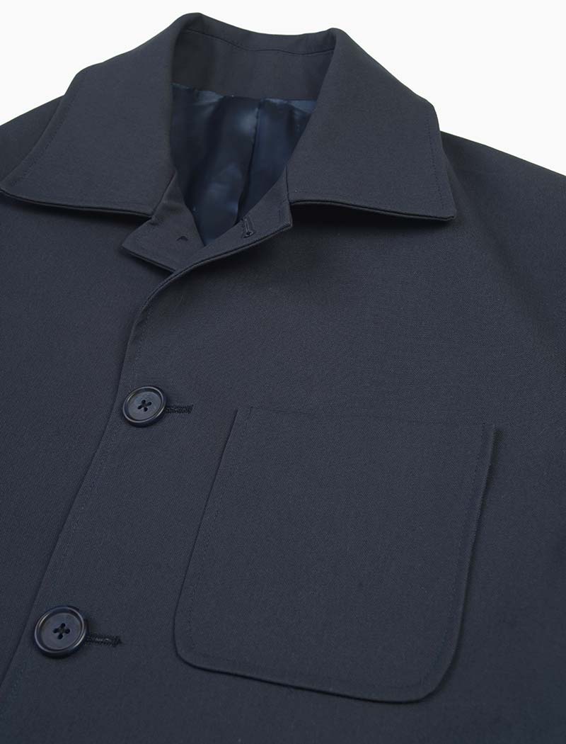 Blue Waxed Cotton Overcoat | 40 Colori