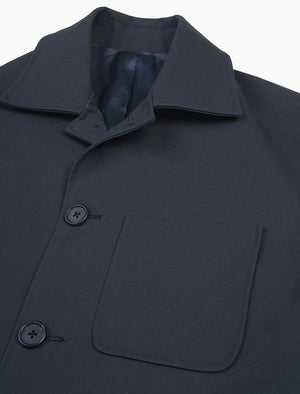Blue Waxed Cotton Overcoat | 40 Colori