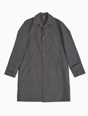 Charcoal Ventile Cotton Long Overcoat