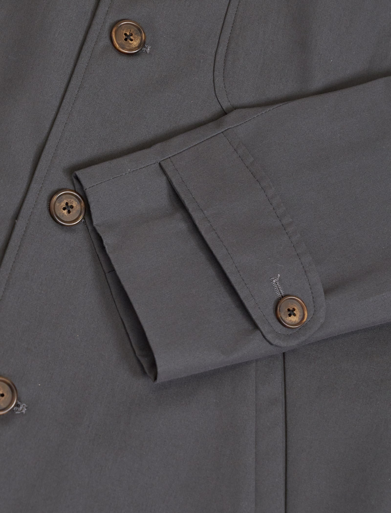 Charcoal Ventile Cotton Long Overcoat