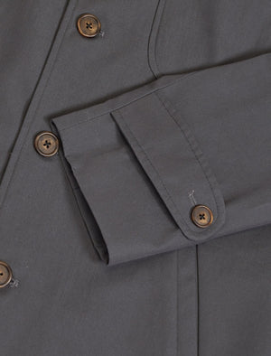 Charcoal Ventile Cotton Long Overcoat