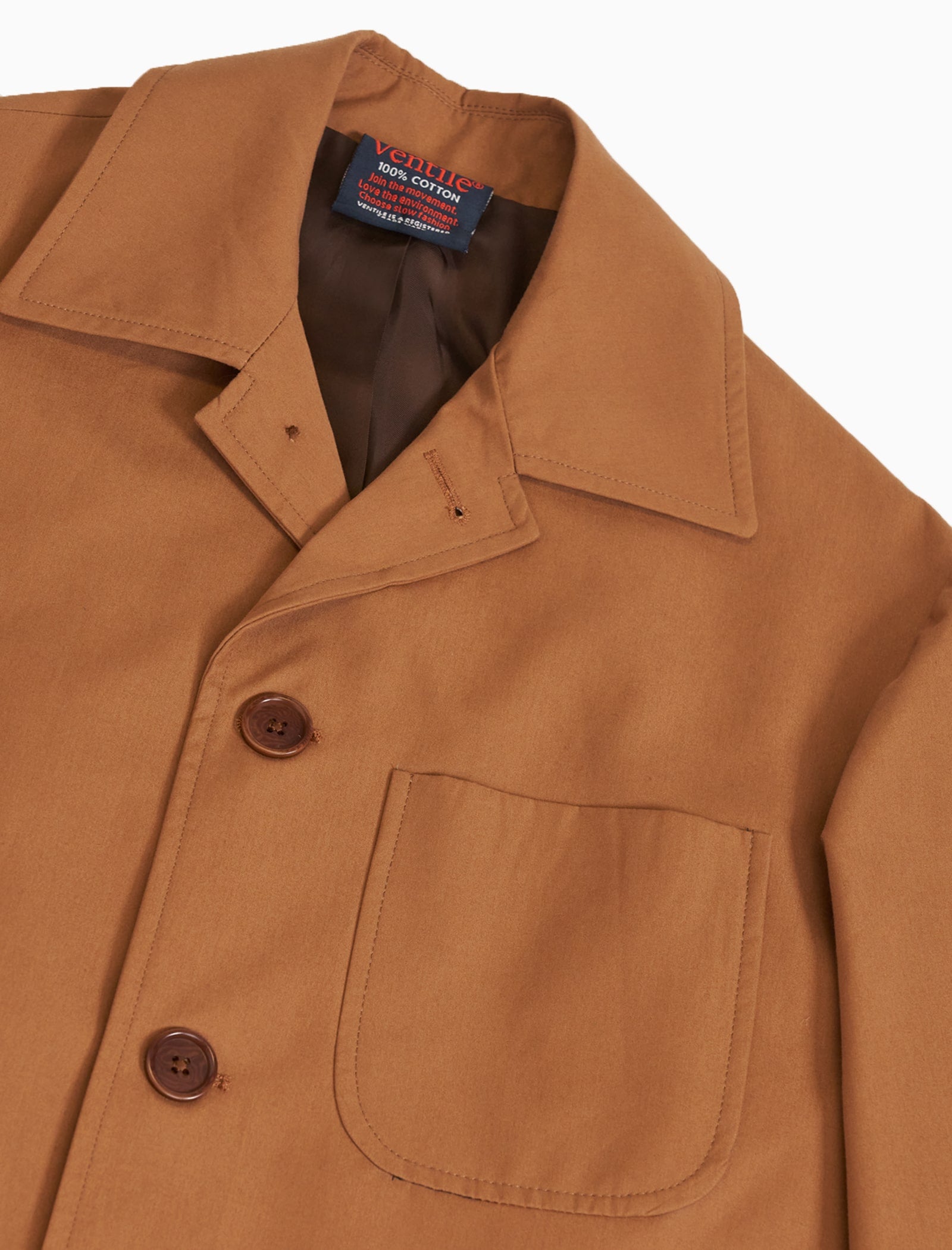 Cinnamon Ventile Cotton Long Overcoat