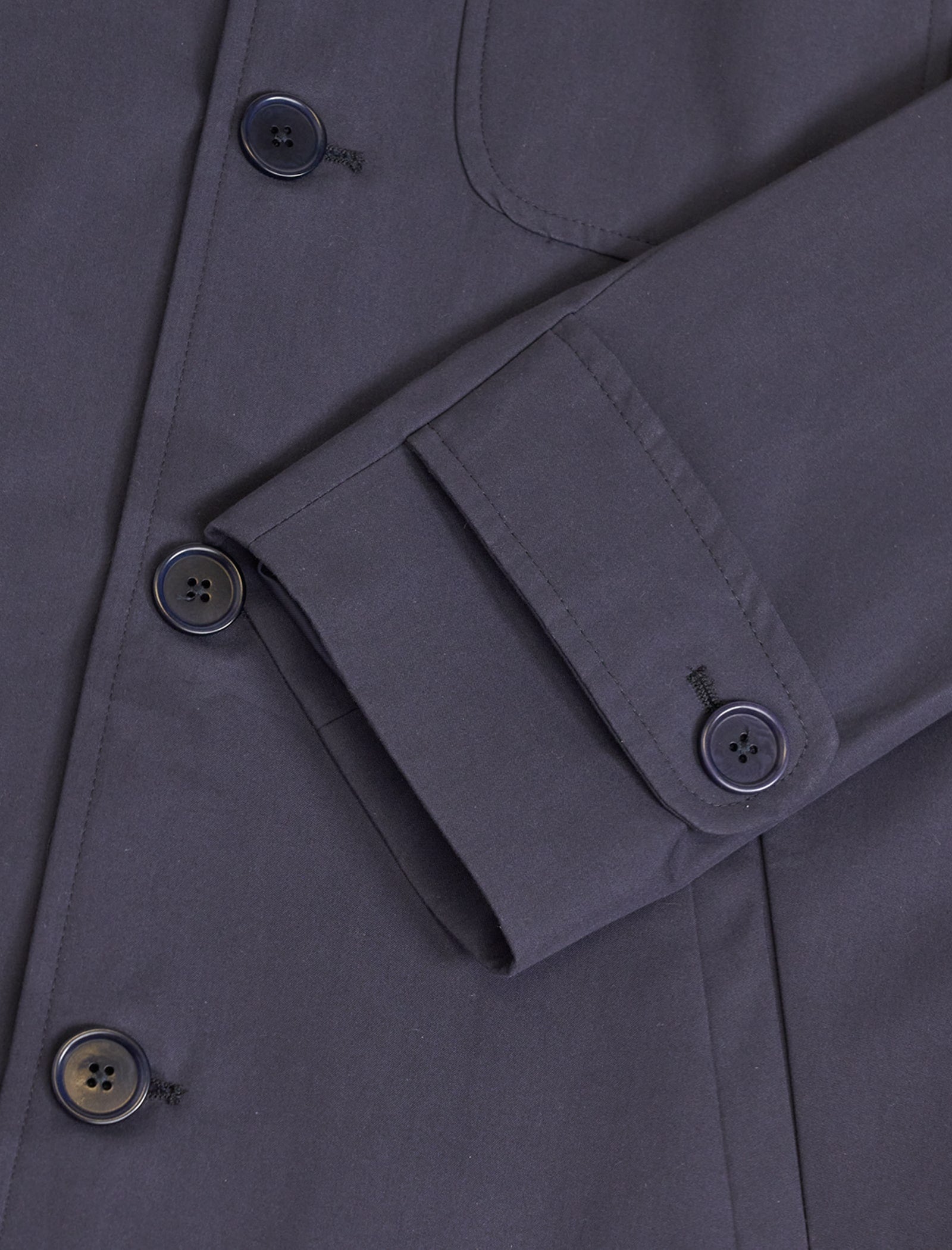 Navy Ventile Cotton Long Overcoat