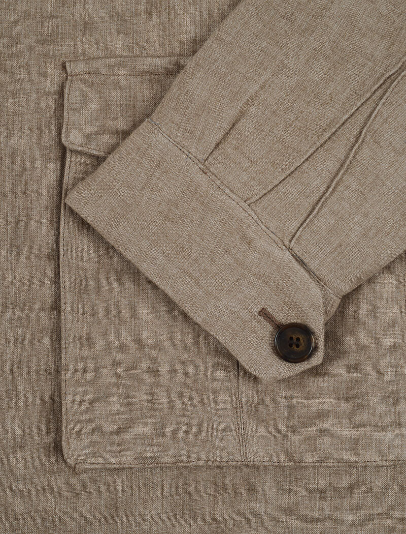 Beige Linen Field Jacket | 40 Colori