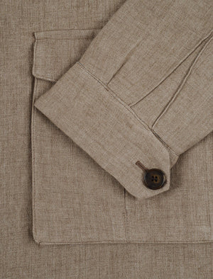 Beige Linen Field Jacket | 40 Colori