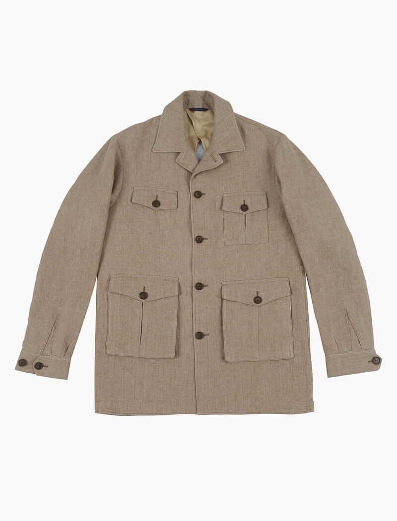 Beige Linen Field Jacket | 40 Colori