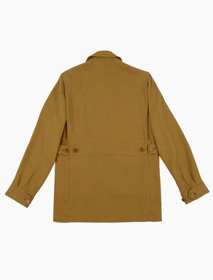Mustard Herringbone Cotton & Linen Field Jacket | 40 Colori
