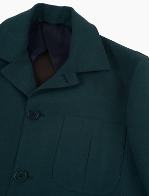 Teal Herringbone Cotton Shacket | 40 Colori