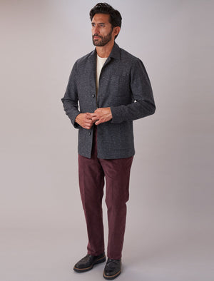 Charcoal Speckled Wool & Silk Shacket | 40 Colori