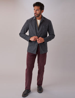 Charcoal Speckled Wool & Silk Shacket | 40 Colori