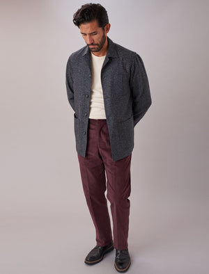 Charcoal Speckled Wool & Silk Shacket | 40 Colori