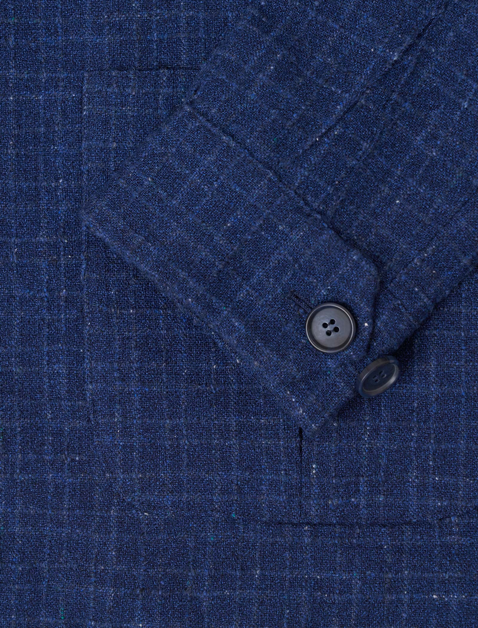 Royal Blue Textured Check Wool Shacket | 40 Colori