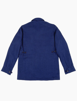 Royal Blue Herringbone Linen Shacket | 40 Colori