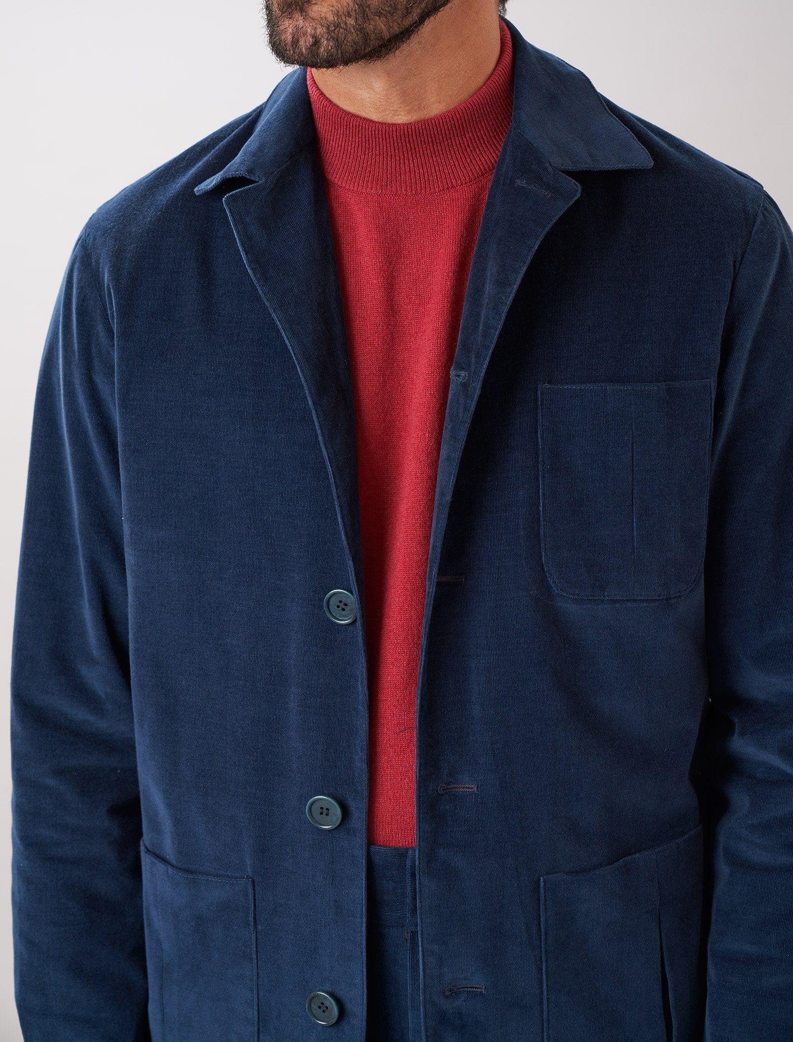 Dark Teal Needlecord Shacket | 40 Colori