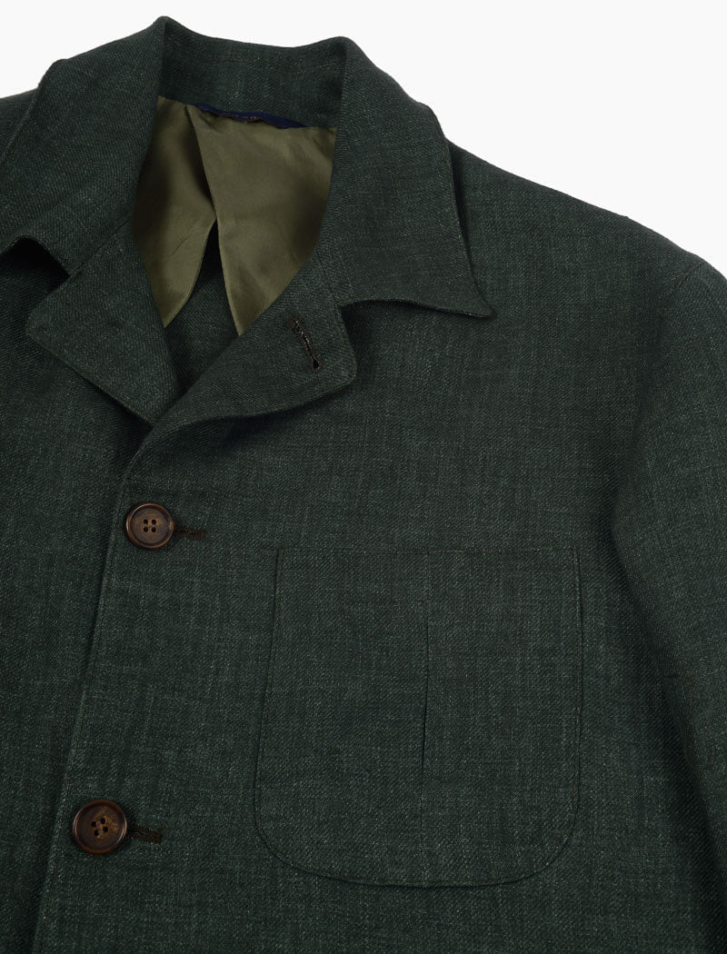 Dark Green Linen Shacket | 40 Colori