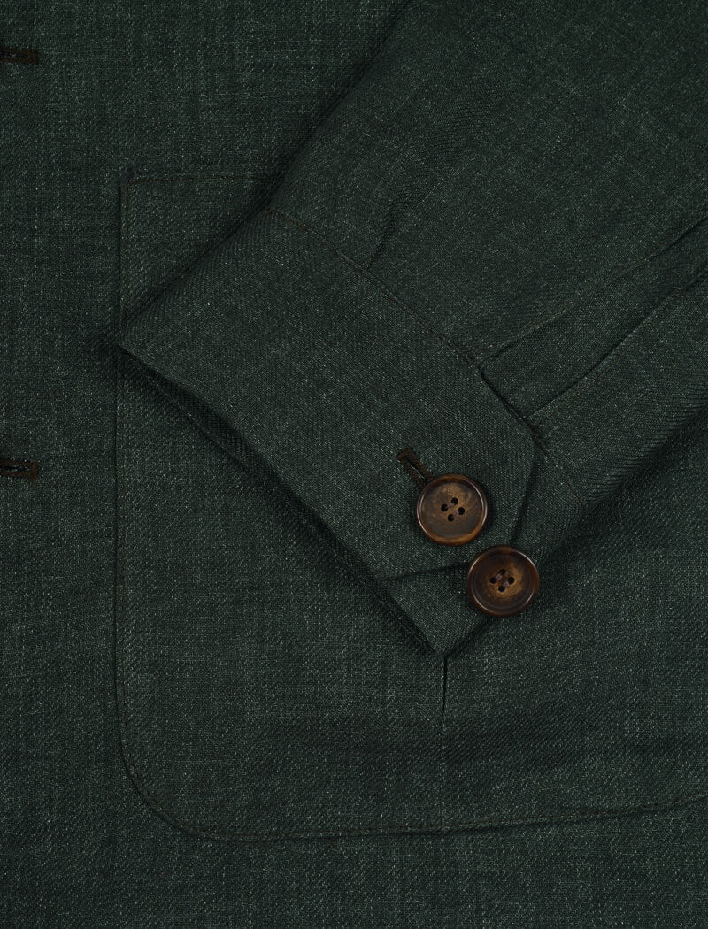 Dark Green Linen Shacket | 40 Colori