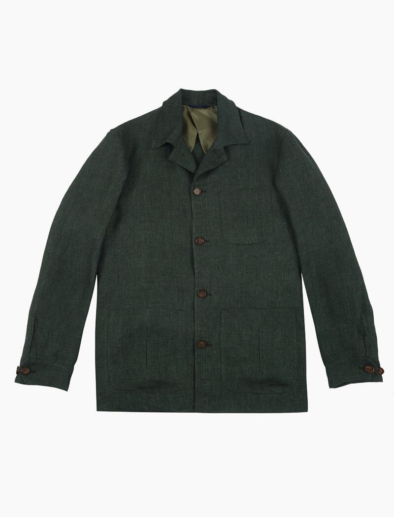 Dark Green Linen Shacket | 40 Colori
