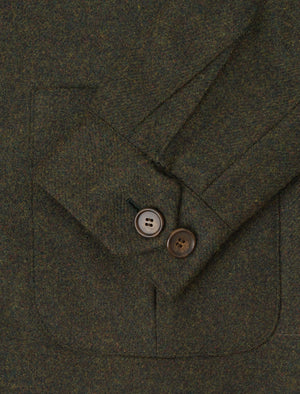 Green Melange Twill Lambswool Shacket | 40 Colori