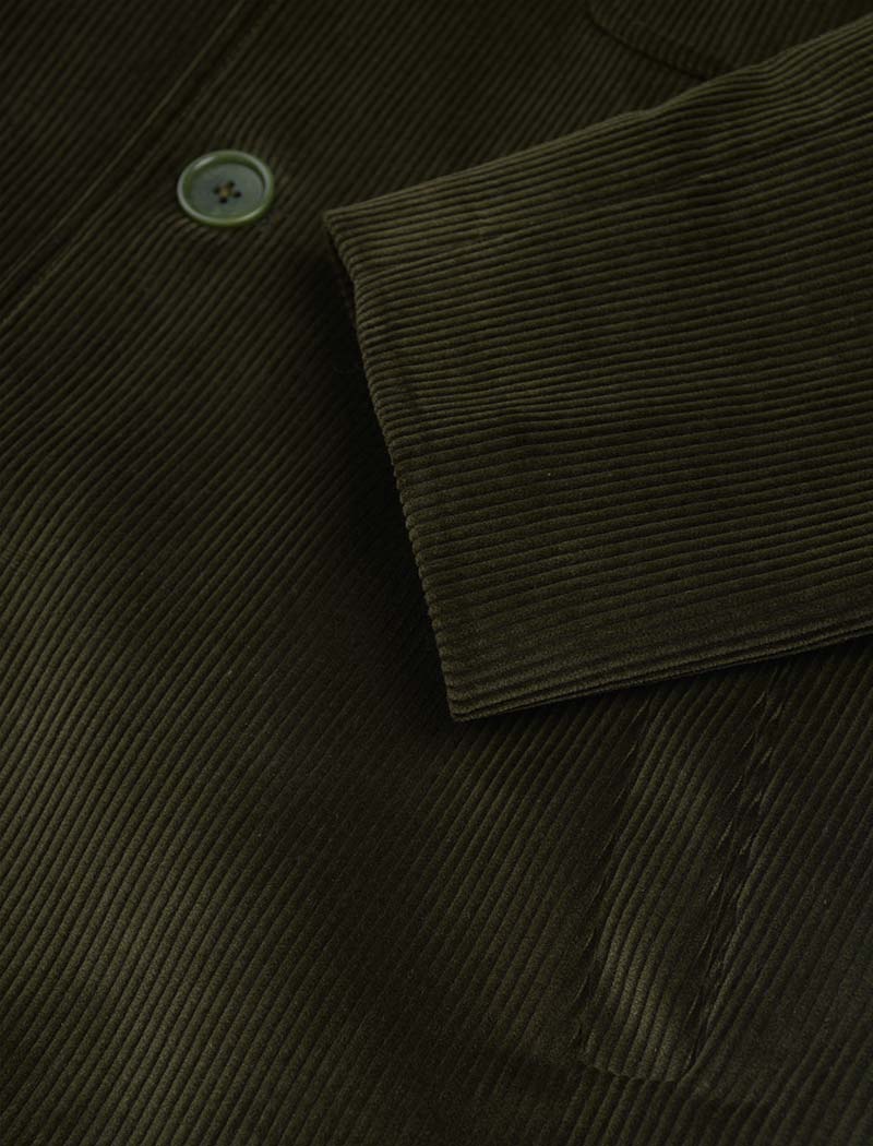 Olive Green Corduroy Short Overcoat | 40 Colori