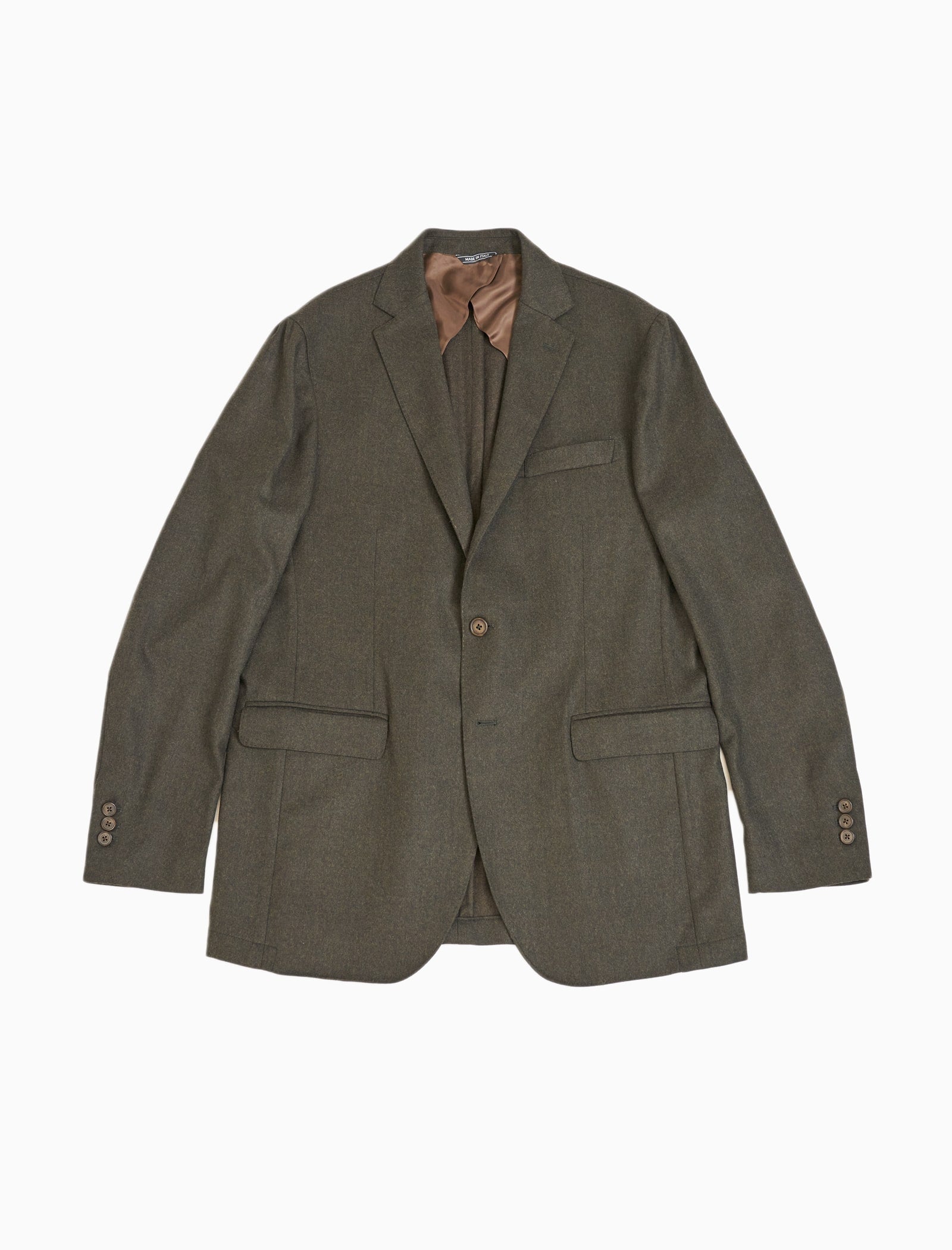 Green Brown Flannel Wool Blazer