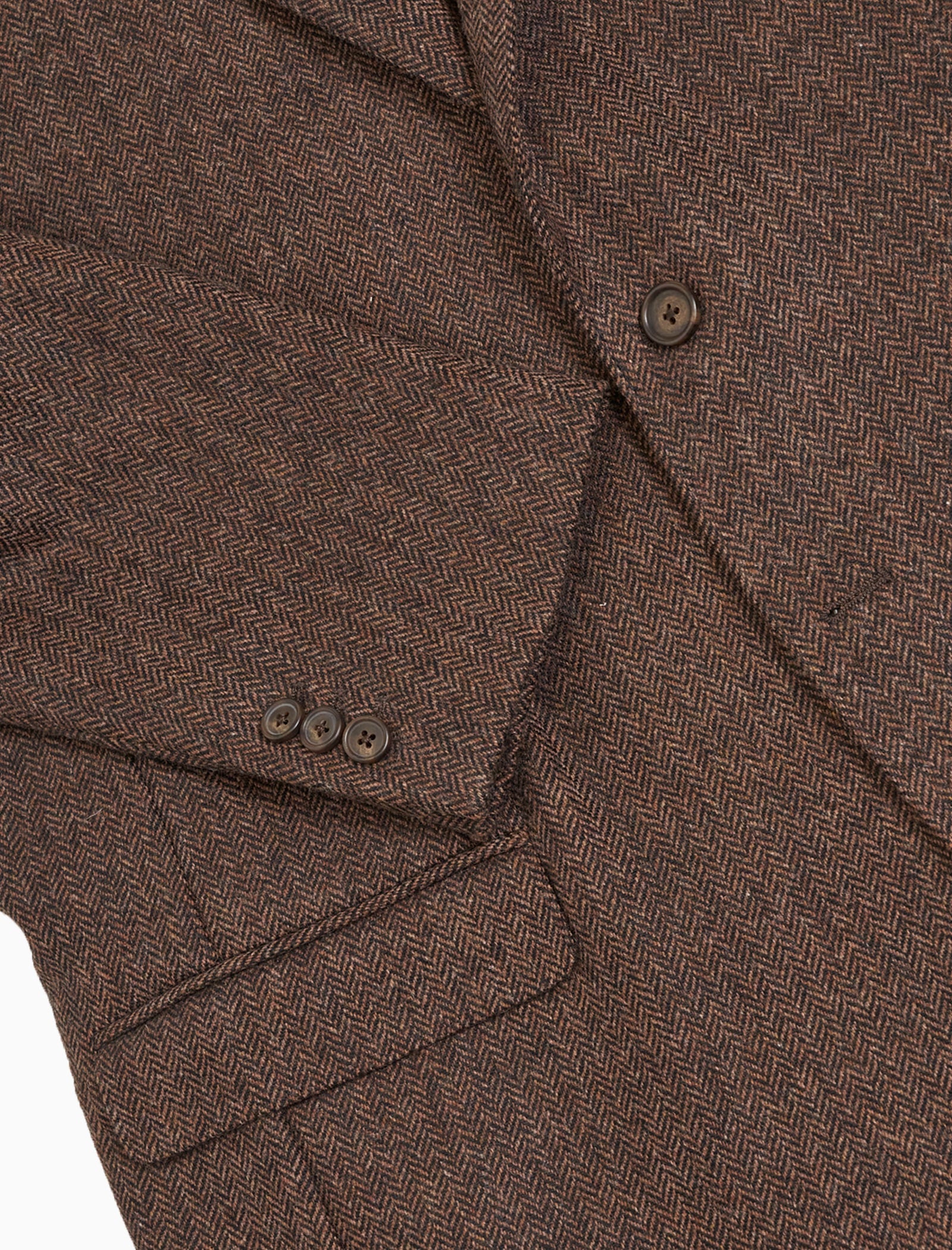 Brown Herringbone Lambswool Blazer