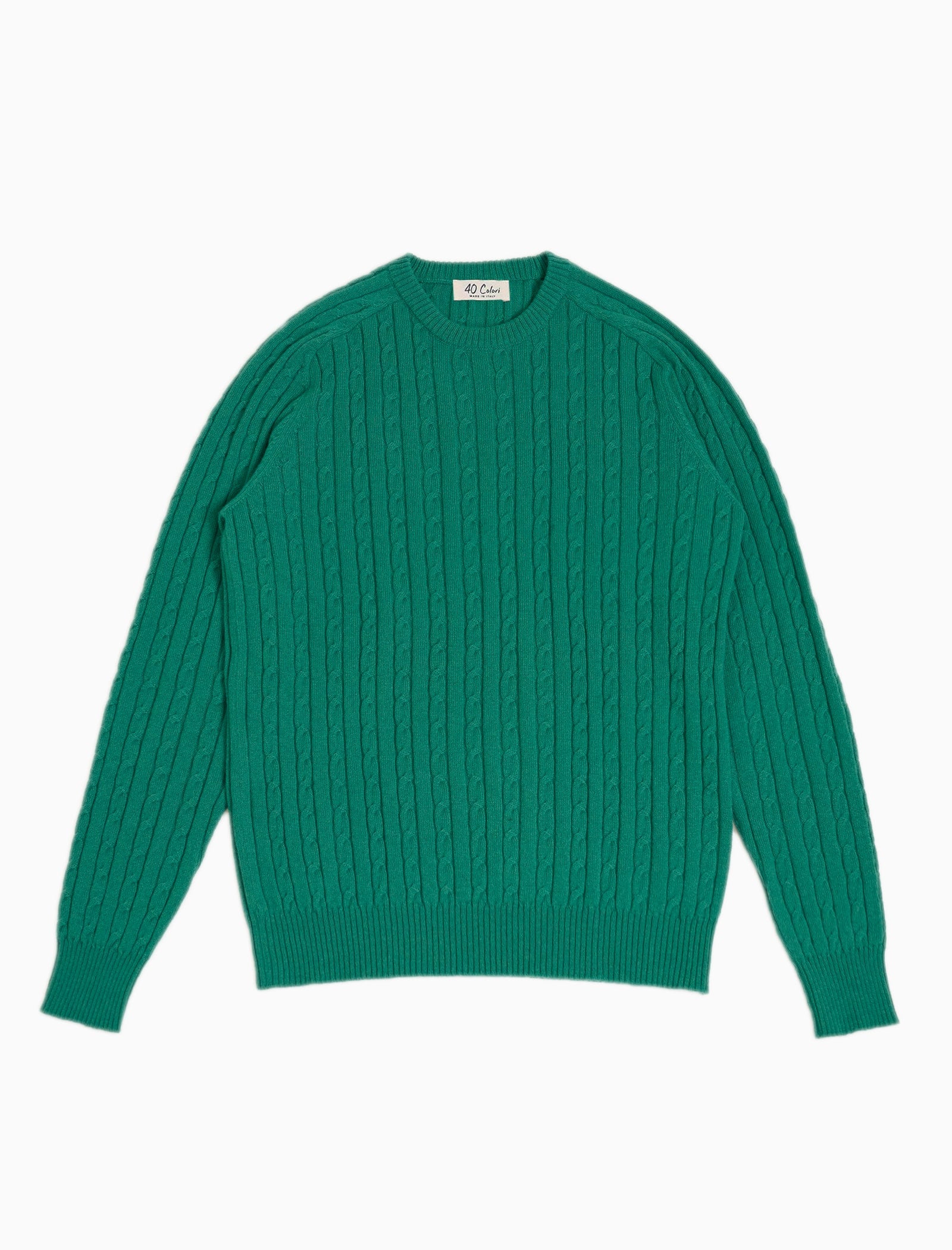 Bright Green Cable Knit Cashmere Jumper