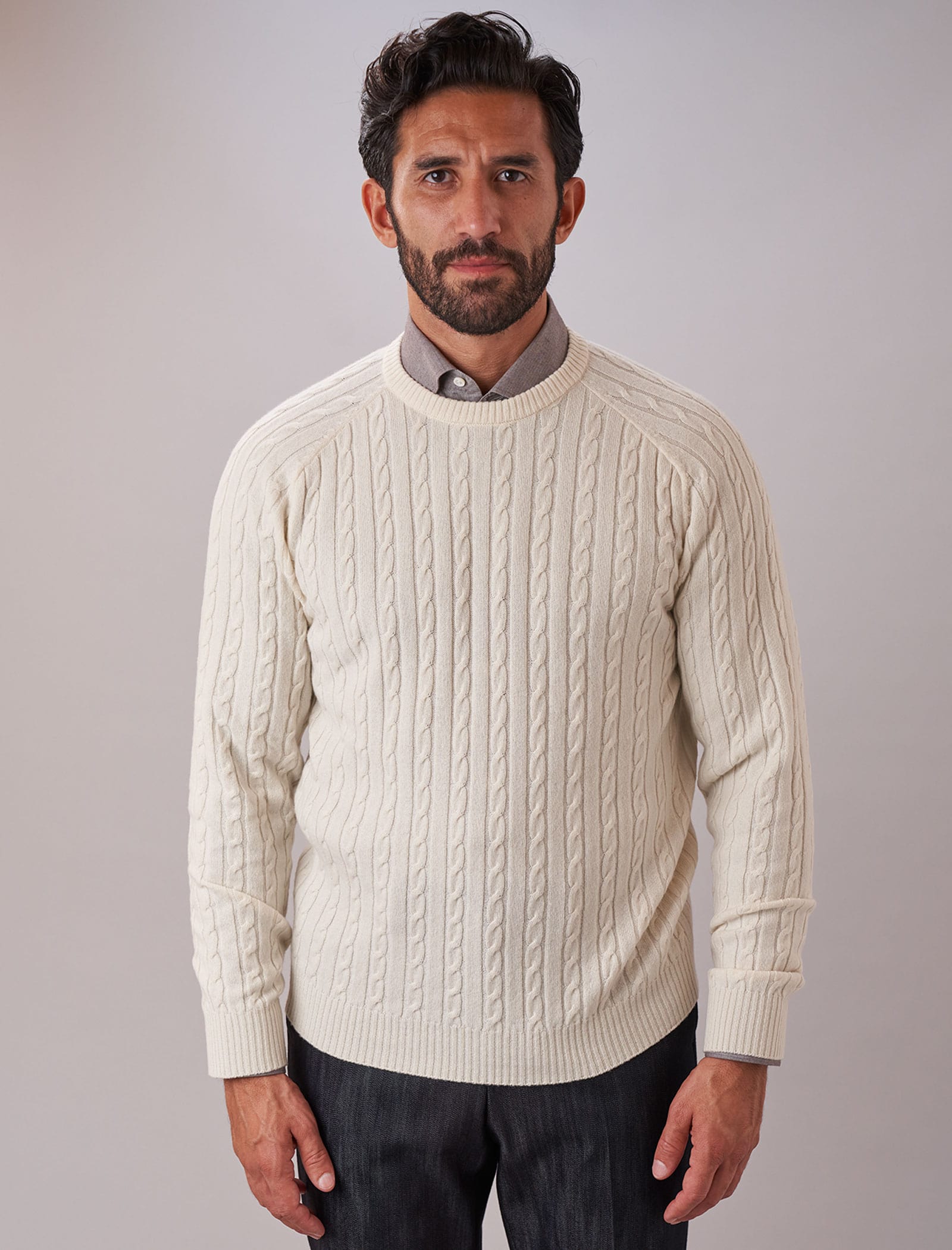 Cream Cable Knit Cashmere Jumper | 40 Colori