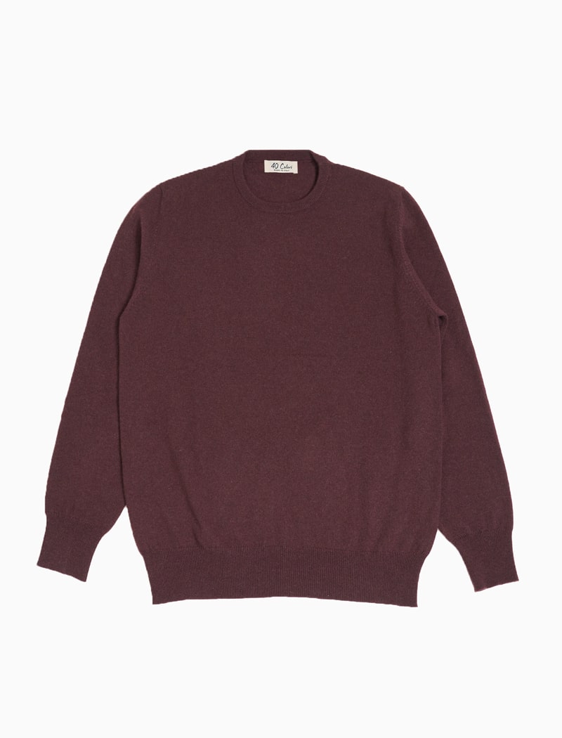 Burgundy Crew Neck Cashmere Jumper