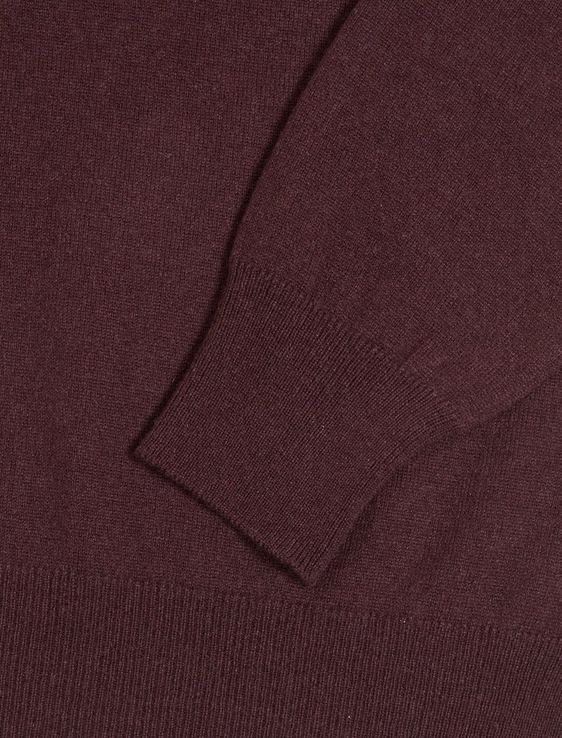 Burgundy Crew Neck Cashmere Jumper